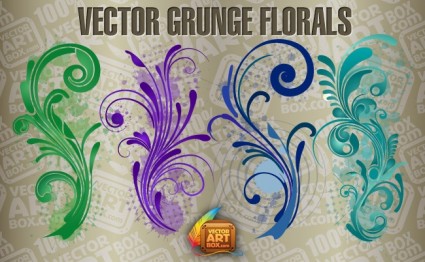 vector miễn phí grunge florals