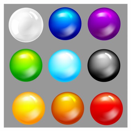 botones de esfera de cristal del vector