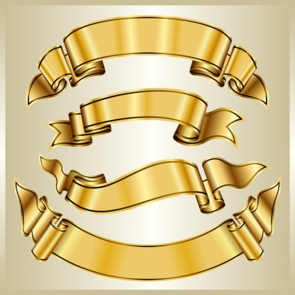 banner striscione oro vettoriale