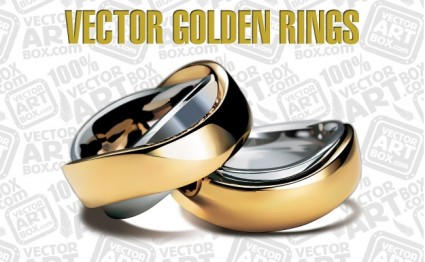 Vector de anillos de oro