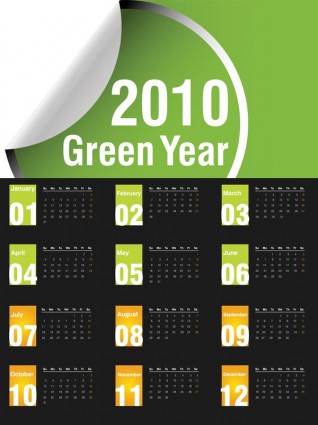 calendario de Vector verde