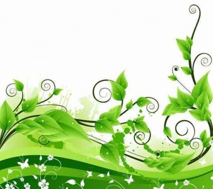 Vector Green Floral Background
