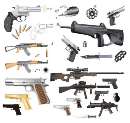 vettore pistole e munizioni