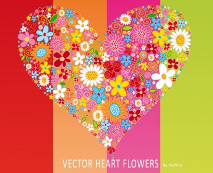 векторные сердца цветы