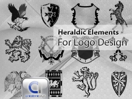 elementi araldici vettoriale per la progettazione del logo