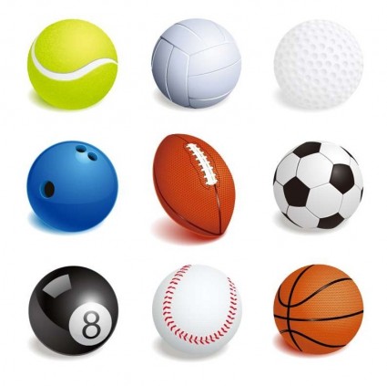 Векторная иллюстрация спортивных мячей