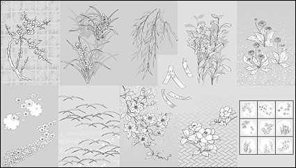 タンポポの花ユリのベクトル描画