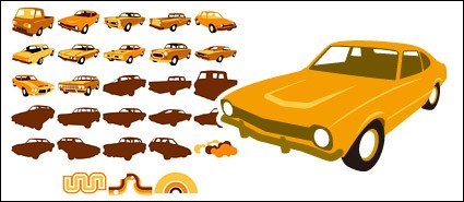 vector các yếu tố vật chất của xe hơi cổ điển