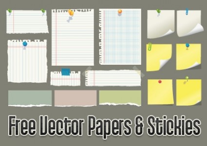 vector giấy tờ và stickies