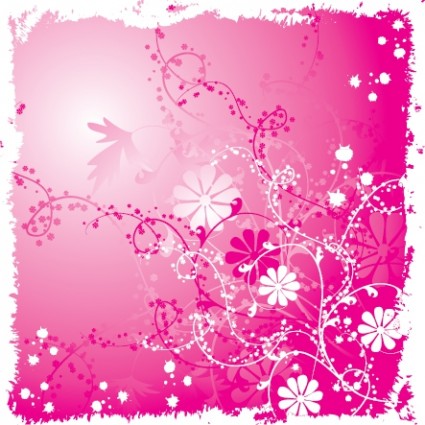 เวกเตอร์เกาหลีดอกไม้สีชมพู