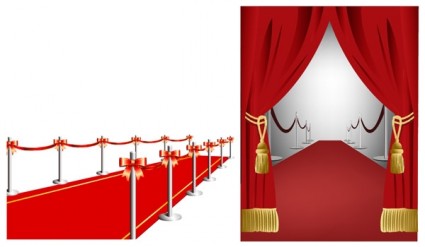 cortina de tapete vermelho vetor