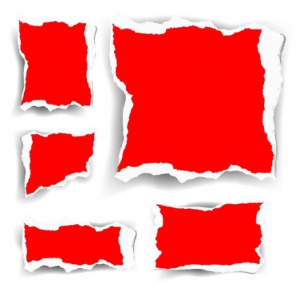 Vector Red Shredded Paper