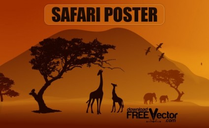 affiche de safari de vecteur