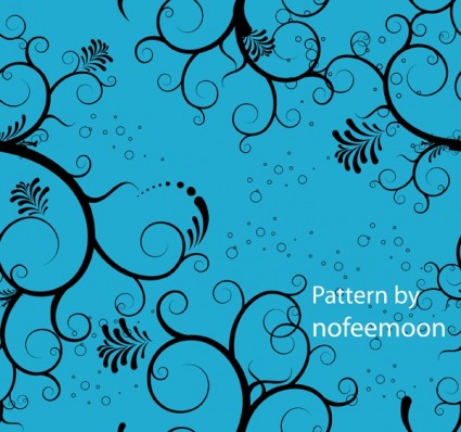 vettore blu seamless pattern floreale