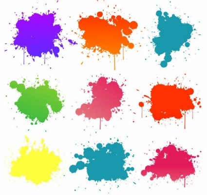 Vector Set Of Colored Blots On The White Background