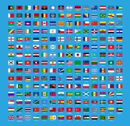 Dünya bayrakları kümesi vektör