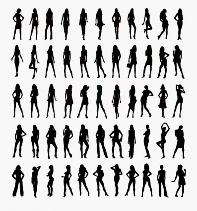 Vector Set Of Woman Silhouettes