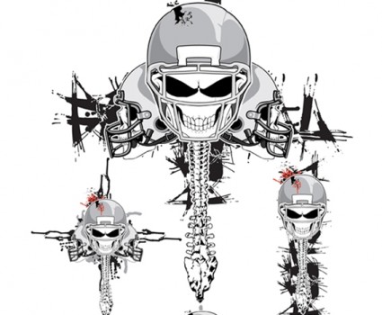 Vector cascos de fútbol esqueleto