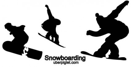vector silhouettes snowboard