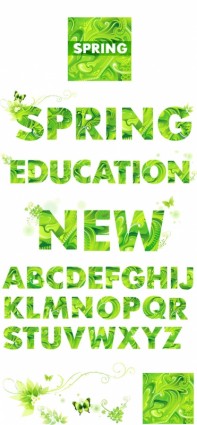 Vector lettere di primavera verde