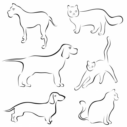 Vector stick figura dos desenhos animados filhote de cachorro