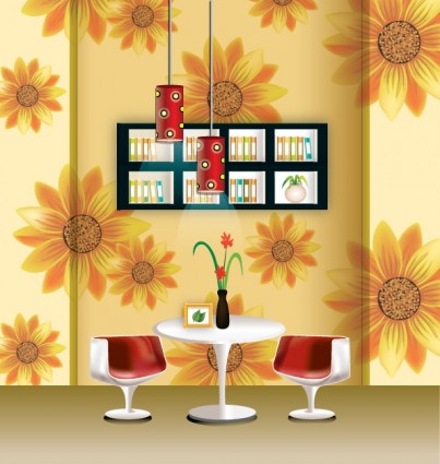 Vector wallpaper elegante lámpara decoración del hogar