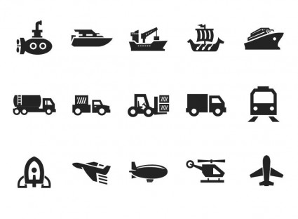Vektor Transport Symbolsatz auf grau