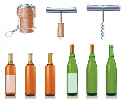 Vector Wine And Champagne Bottles
