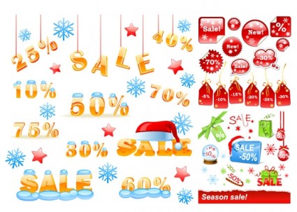 Vector Winter Discount Sales Chart