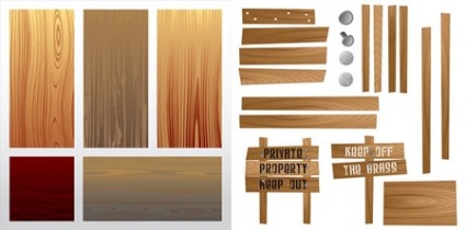 Vector texturas de madera y signos
