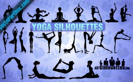vector silhouettes d'yoga