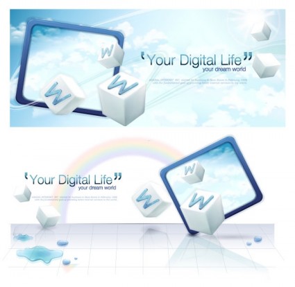 Vektor-Ihr digitale Leben