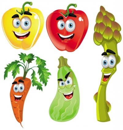 蔬菜卡通形象向量