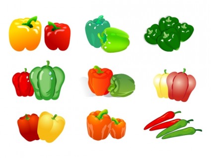 vegetais de clip-art de dois pimenta