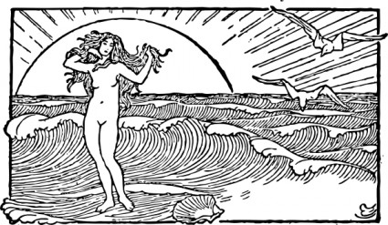 Venus y la concha clip art