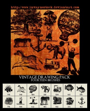 Vintage dibujo pack