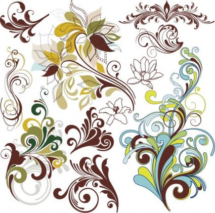 elementos del diseño floral Vintage