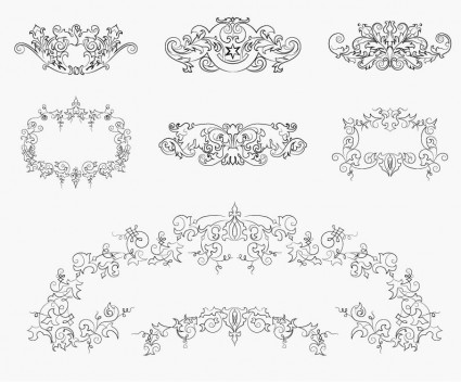 Vintage floral-Design-Elementen vector Gruppe