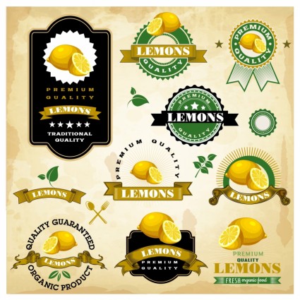 étiquettes Vintage citron