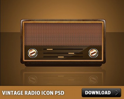 rádio vintage ícone psd