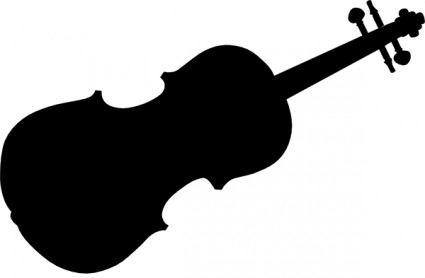 clip-art de violino da silhueta