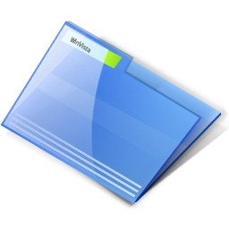 Vista biru dekat folder