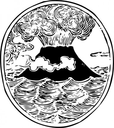 clip art de volcán