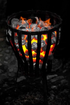外の暖かい火