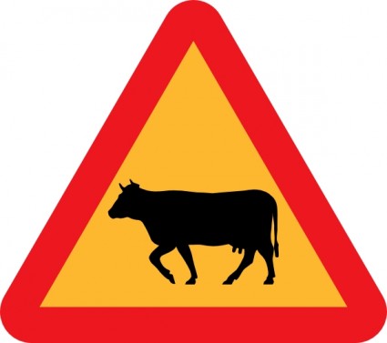 aviso vacas roadsign clip-art