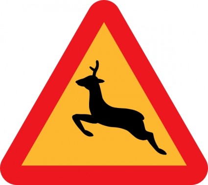 Ostrzeżenie jelenia droga znak clipart