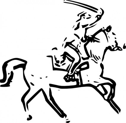Guerrero caballo espada clip art