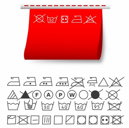símbolos de lavado