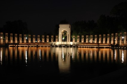 워싱턴 dc 제 2 차 세계 대전 기념관 밤
