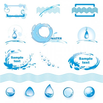 vector de gráficos agua tema insignia